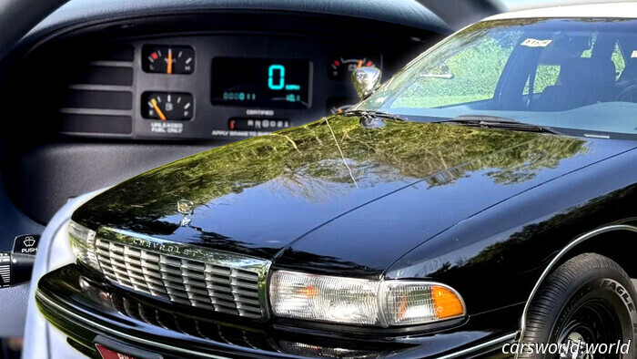 Este coche patrulla Caprice con 11 millas nunca tuvo la oportunidad de perseguir a ni un solo Mustang | Carscoops